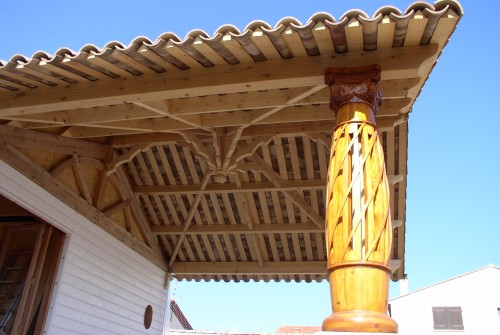 Terrasse couverte en bois
